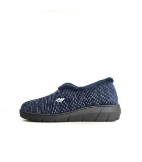 Zapatillas invierno mujer Plumaflex azules con cuña lateral