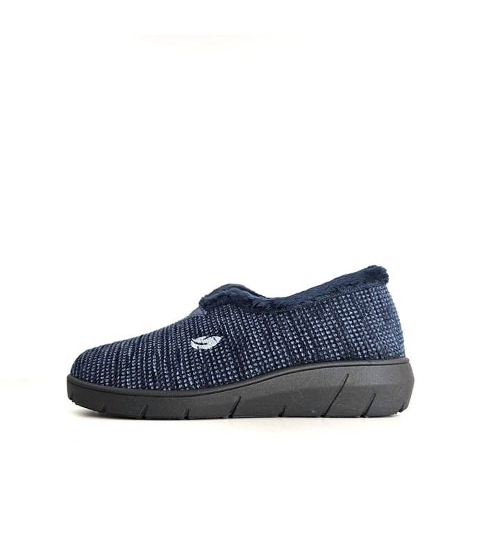 Zapatillas invierno mujer Plumaflex azules con cuña lateral