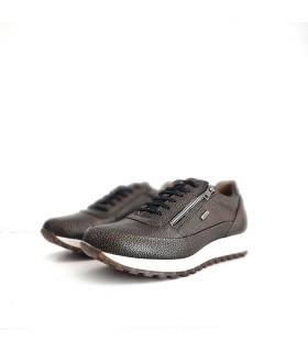 Zapatos mujer piel bronce impermeables Kangaross vista lateral