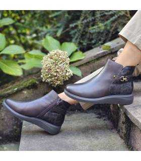 Botines de piel marrrones comodos para mujer fabricados por Treintas