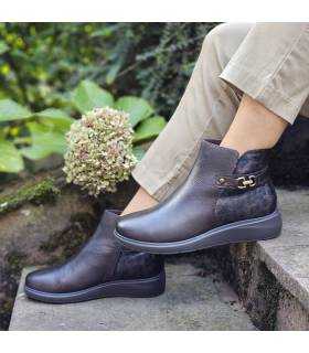 Botines de piel marrrones comodos para mujer fabricados por Treintas