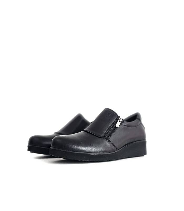 Zapatos mujer negros Vicmart cremallera perfil