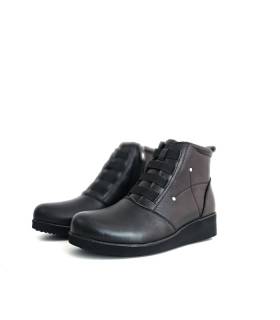 Botines mujer piel negros cuña Vicmart vista lateral