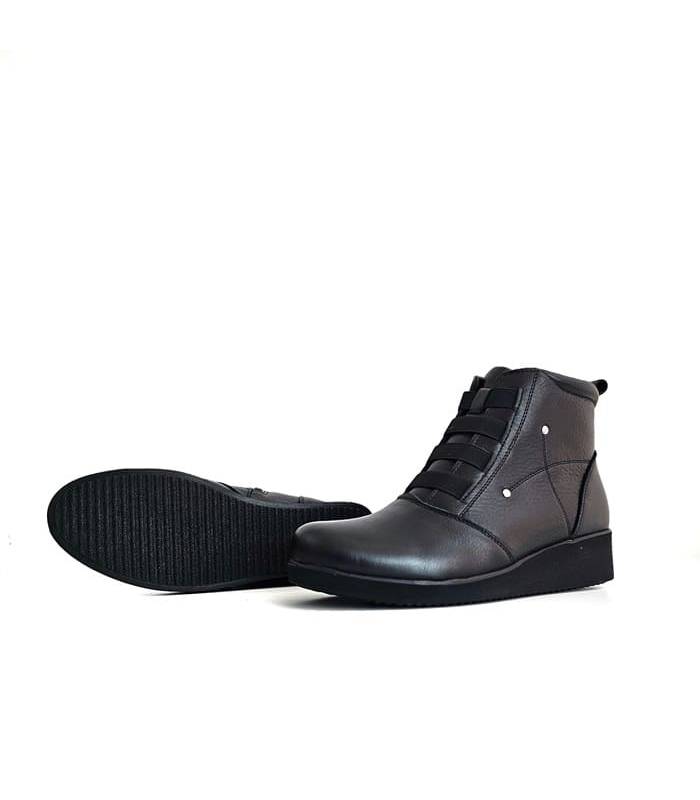 Botines mujer piel negros cuña Vicmart suela antideslizante