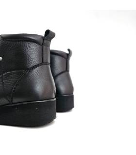 Botines mujer piel negros cuña Vicmart parte trasera