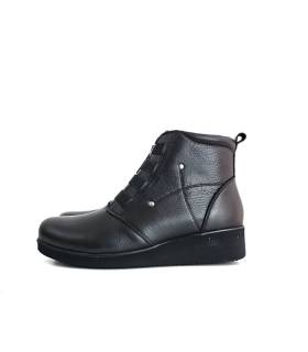 Botines mujer piel negros cuña Vicmart perfil completo