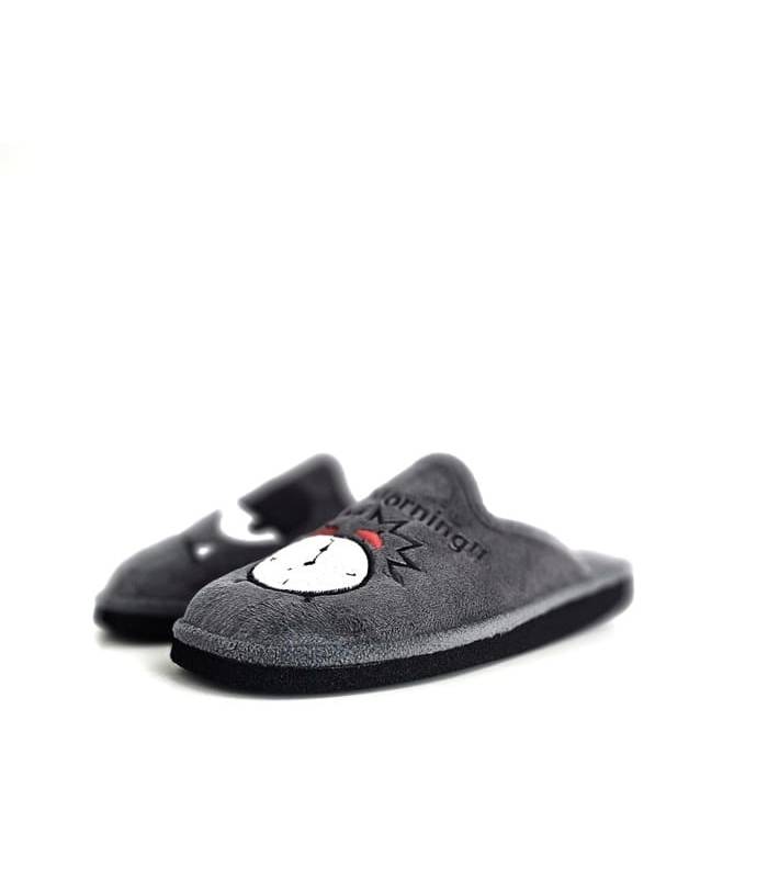 Zapatillas casa hombre divertidas Good Morning Cabrera grises