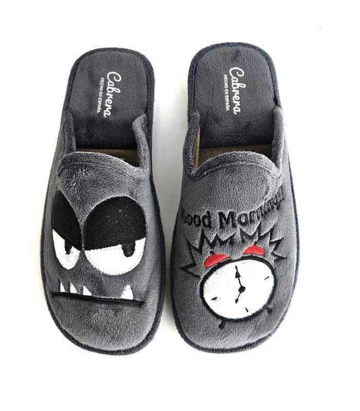 Zapatillas Cabrera hombre grises divertidas Good Morning