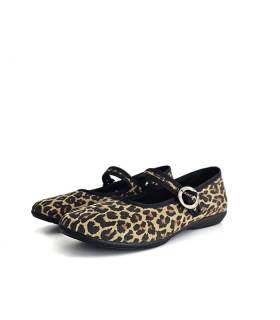 zapatillas casa mujer Cabrera animal print con hebilla puestas