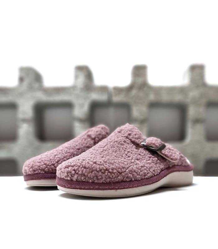 Zapatillas casa mujer borreguito Salvi Confort Teddy lila