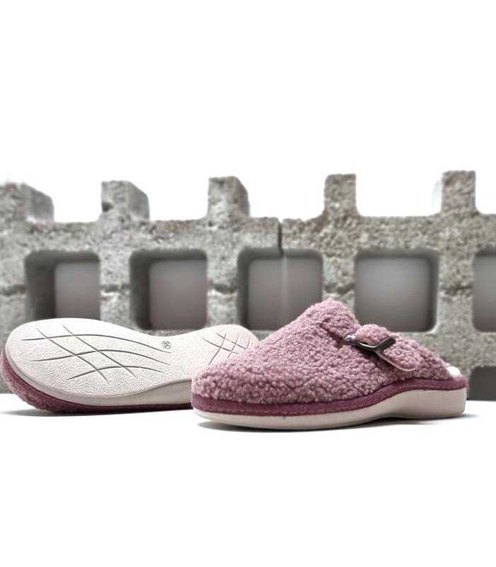 Piso de cuacho antideslizante en zapatillas casa Teddy Piso de cuacho color  lila