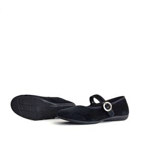 zapatillas casa mujer negras invierno Cabrera, vista de suela de goma