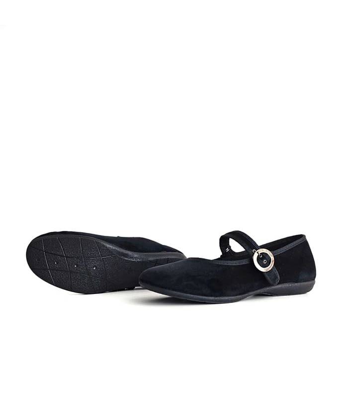 zapatillas casa mujer negras invierno Cabrera, vista de suela de goma