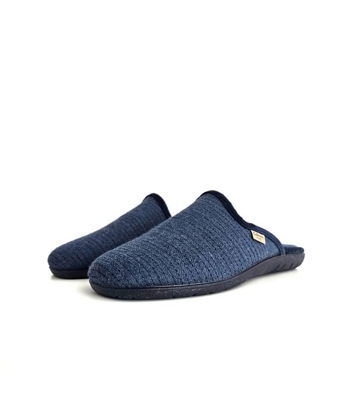 zapatillas casa hombre Cabrera azules invierno descalzas puestas
