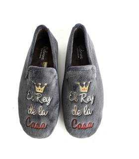 zapatillas de invierno hombre comodas y divertidas color gris de Cabrera ideales para regalar