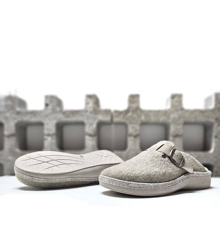 Zapatillas casa mujer Elfo beige suela antideslizante