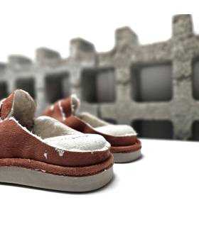 zapatillas Salvi mujer invierno teja, vista del talon descalzo
