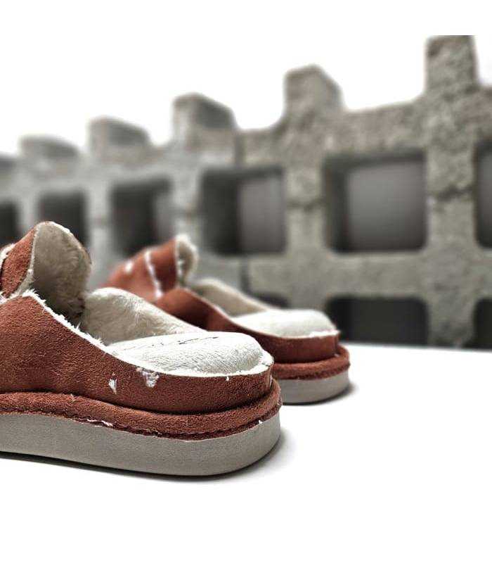 zapatillas Salvi mujer invierno teja, vista del talon descalzo