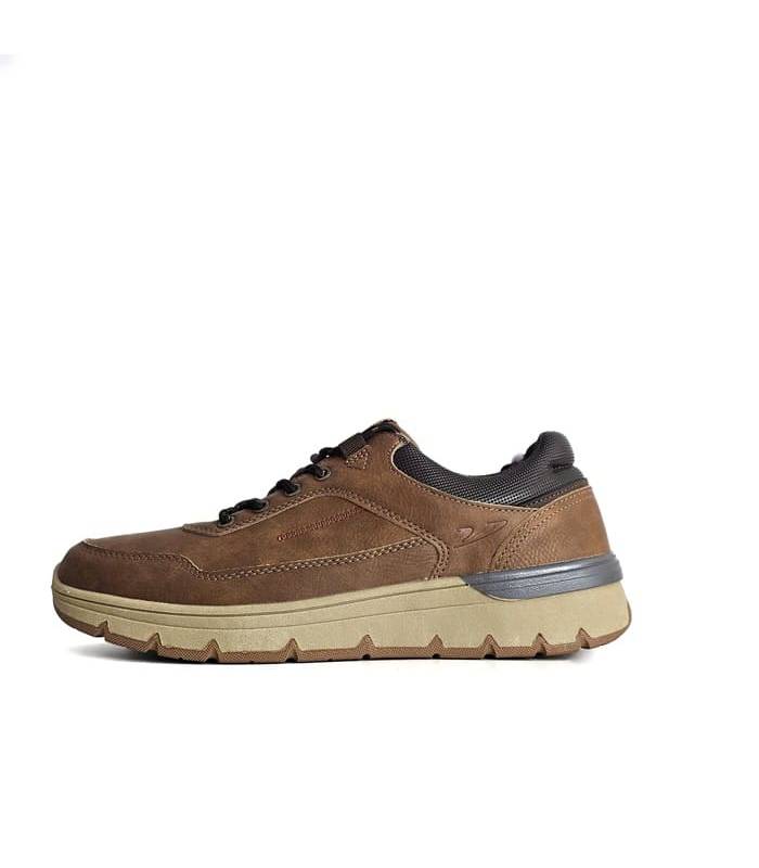 zapatos hombre camel invierno Vicmart cordones, vista de perfil