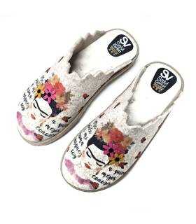 Zapatillas invierno mujer Frida Salvi descalzas detalle vista superior
