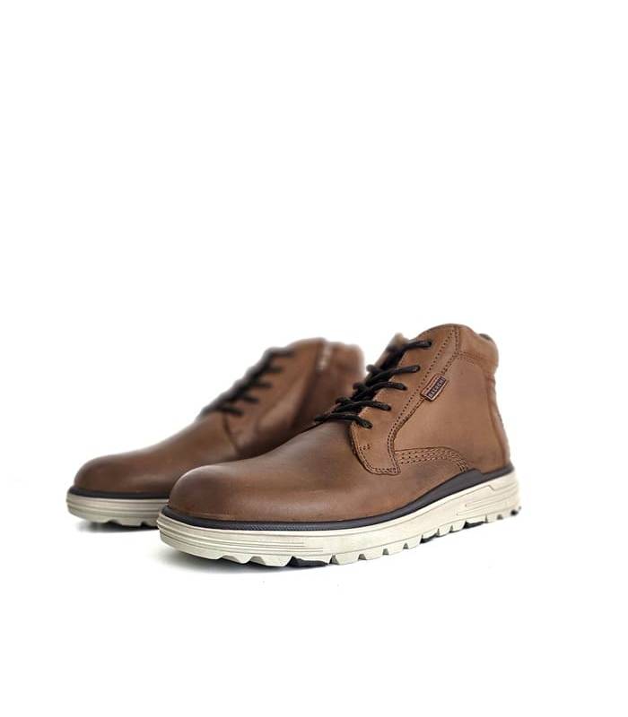 Botas hombre piel marrones Baerchi con cordones y cremallera