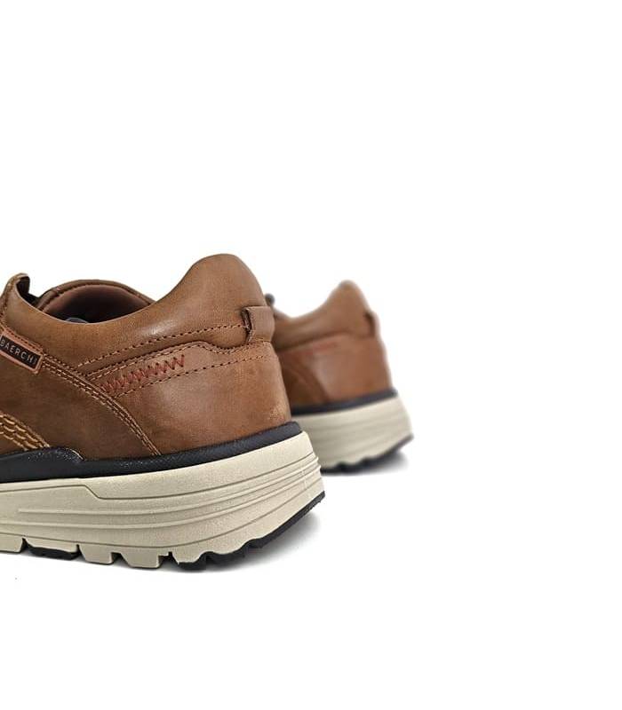 Zapatos cordones piel marrones Baerchi hombre parte trasera