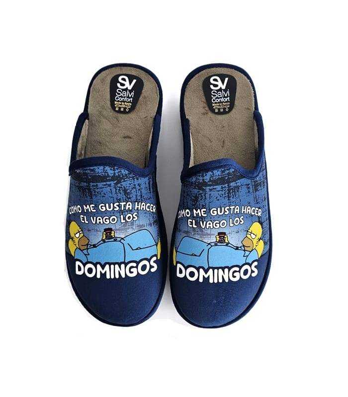 par zapatillas casa hombre Simpsons divertidas azul Salvi Confort