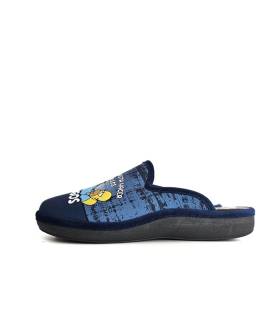 lateral zapatillas casa hombre divertidas Simpsons azul