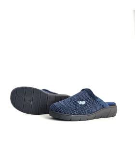 Zapatillas casa mujer invierno Plumaflex azul descalzas suela antideslizante