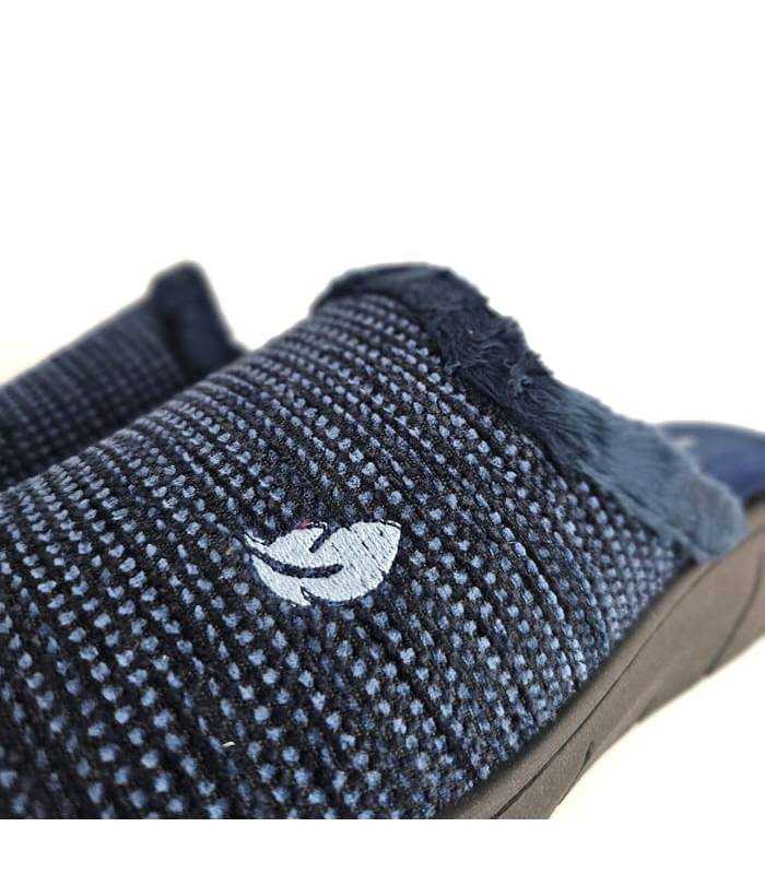 Zapatillas casa mujer invierno Plumaflex azul descalzas detalle empeine