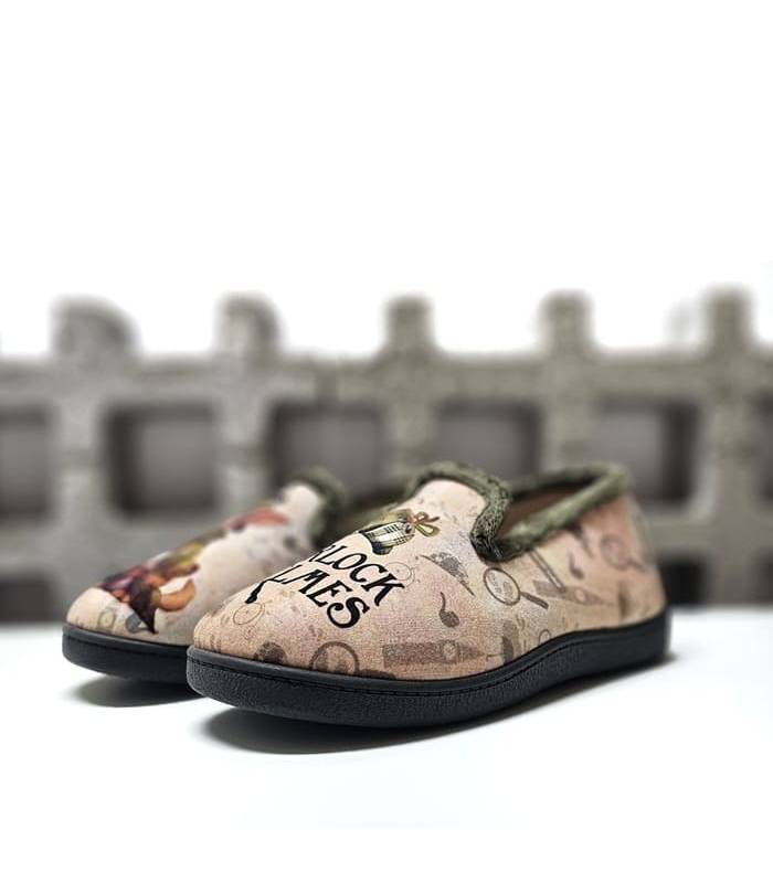 Zapatillas casa hombre Sherlock Plumaflex con dibujos divertidos