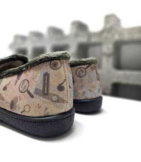 Zapatillas casa hombre divertidas con dibujos Sherlock Holmes