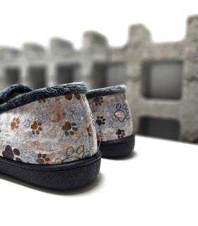 Zapatillas casa hombre dibujos perros vista trasera