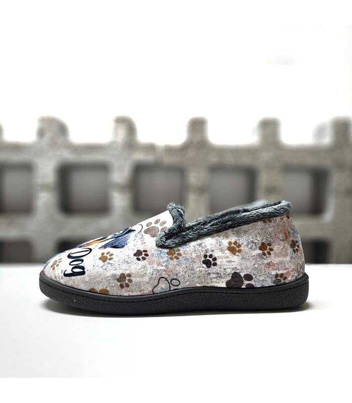 Zapatillas casa hombre dibujos perros Plumaflex perfil completo