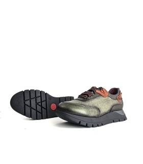 zapatos mujer piel verdes José Saenz invierno detalle de la suela