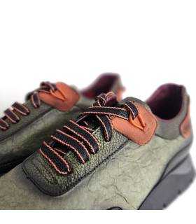 zapatos mujer piel verdes José Saenz invierno detalle cordones