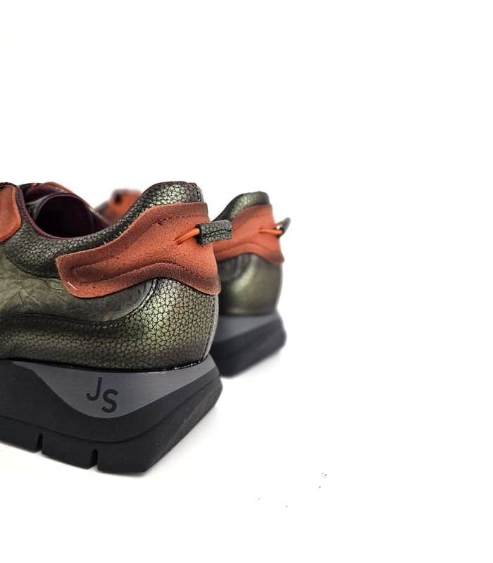 zapatos mujer piel verdes José Saenz invierno detalle trasero