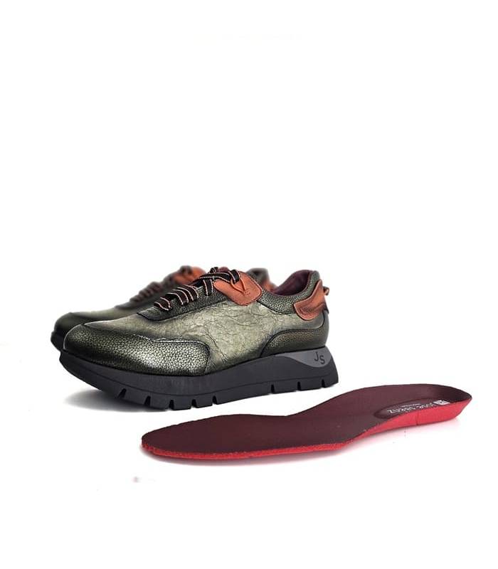 zapatos mujer piel verdes José Saenz invierno con plantilla extraible