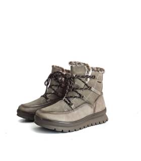 Botas impermeables mujer piel beige Treintas vista lateral