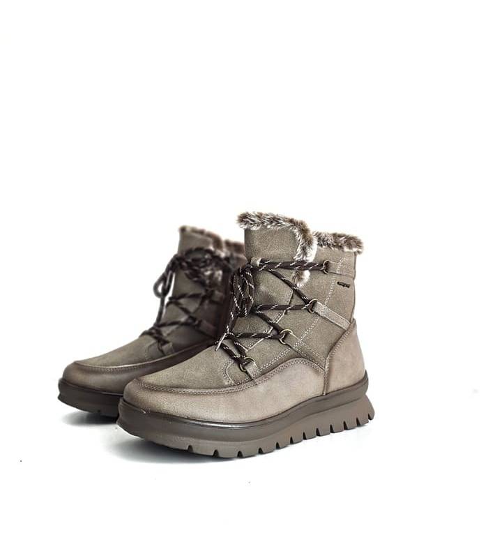 Botas impermeables mujer piel beige Treintas vista lateral