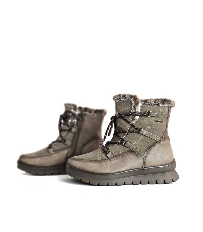 Botas impermeables mujer piel beige Treintas par completo