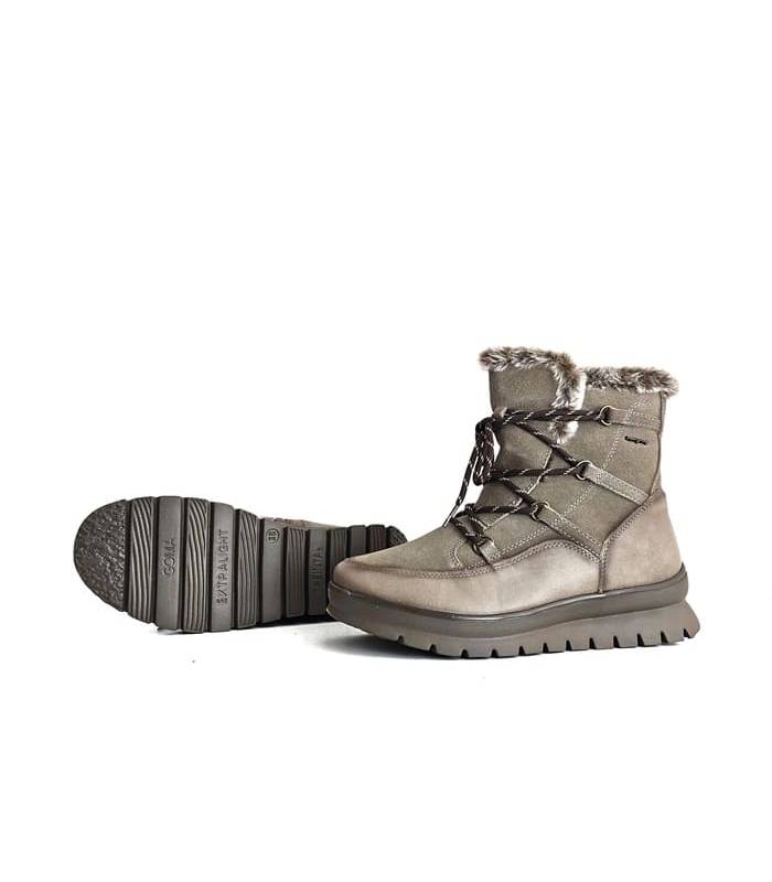 Botas impermeables mujer piel beige Treintas suela antideslizante