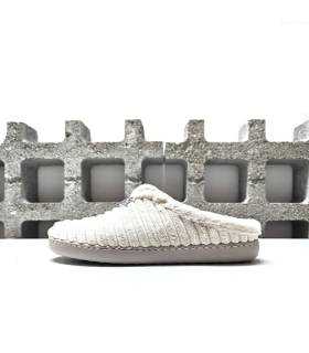 zapatillas casa mujer pana vista lateral beige