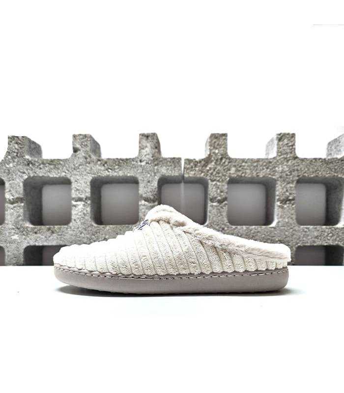 zapatillas casa mujer pana vista lateral beige