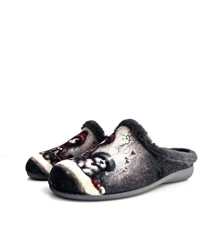 Zapatillas casa mujer perro Gema García lateral