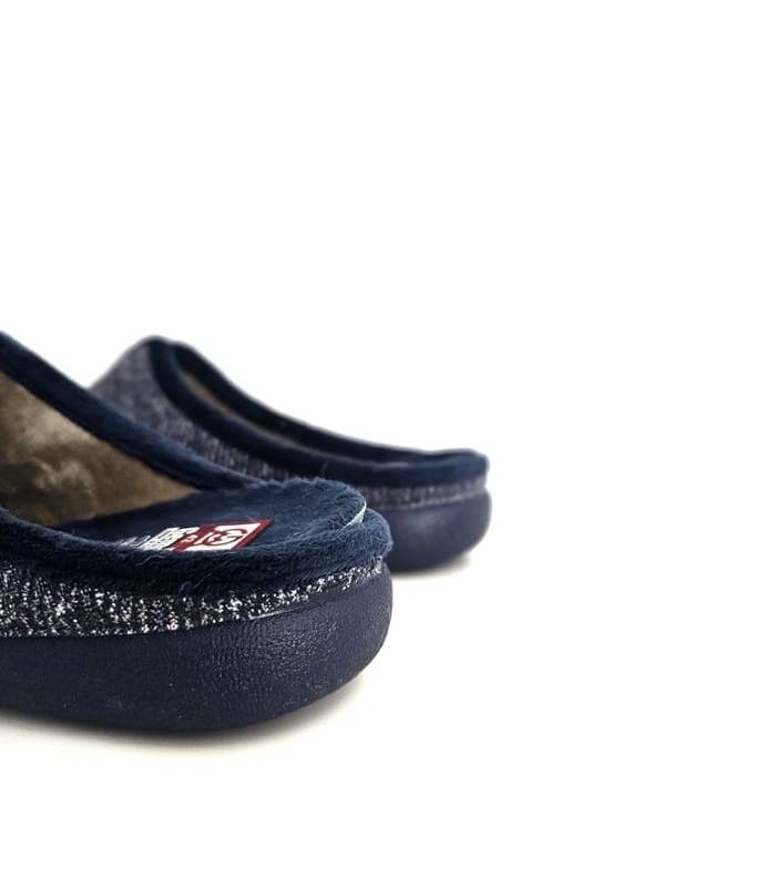zapatillas casa hombre invierno talón goma azul Gema García
