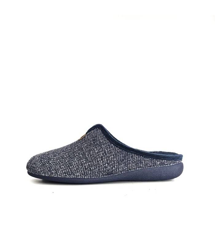 zapatillas casa hombre invierno laterales jaspeadas azules Gema García
