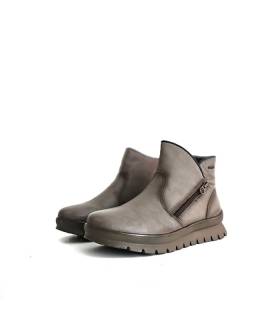 Botines mujer piel impermeables taupe Treintas vista lateral