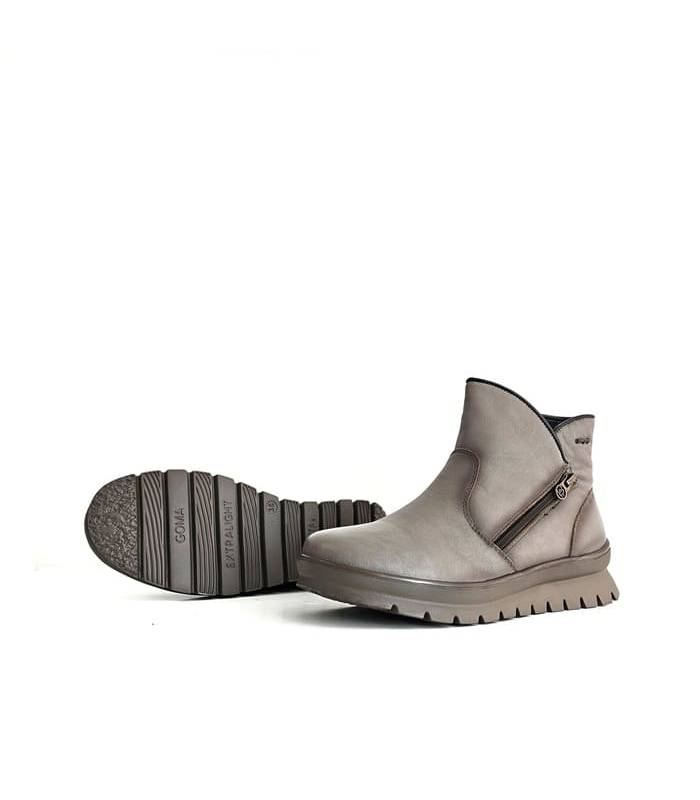Botines mujer piel impermeables taupe Treintas suela goma ultraligera