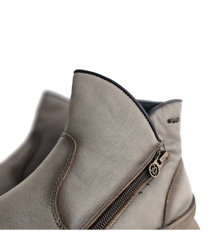 Botines mujer piel impermeables taupe Treintas detalle cremallera